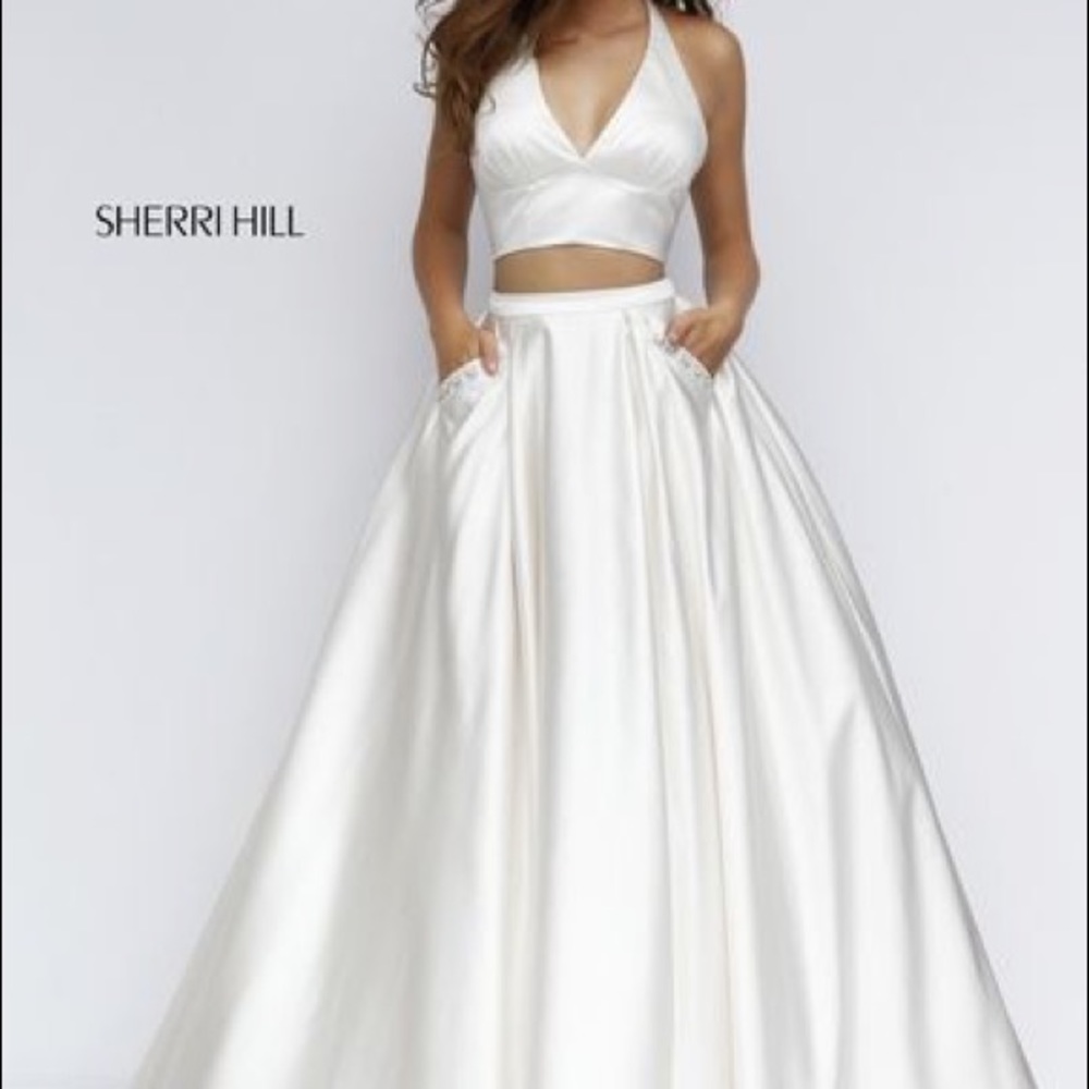 White Sherri Hill two piece #50053